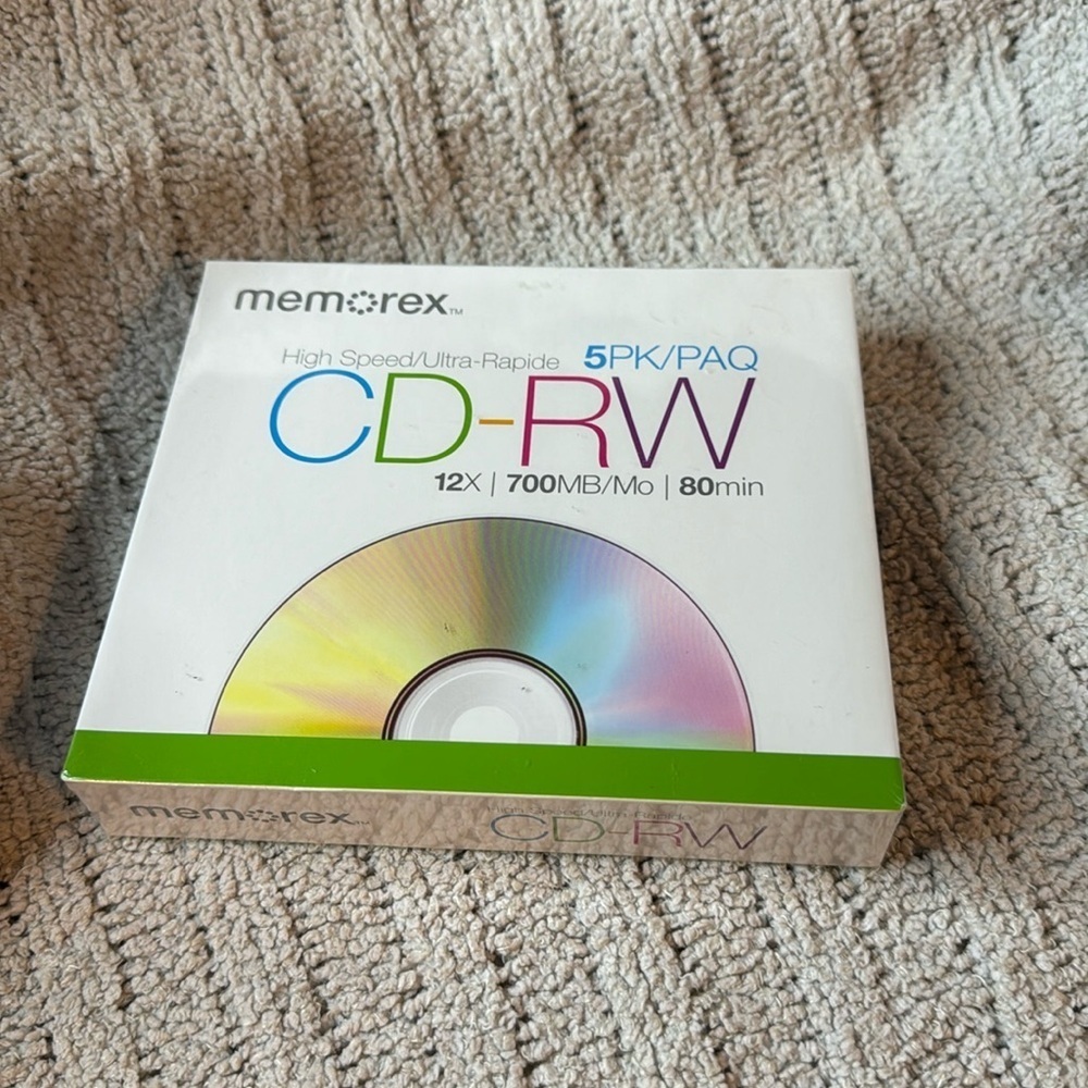 Memorex High Speed 5 pack CD-RW /12x /700mb /80 min New in Package